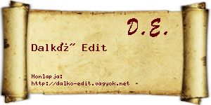 Dalkó Edit névjegykártya